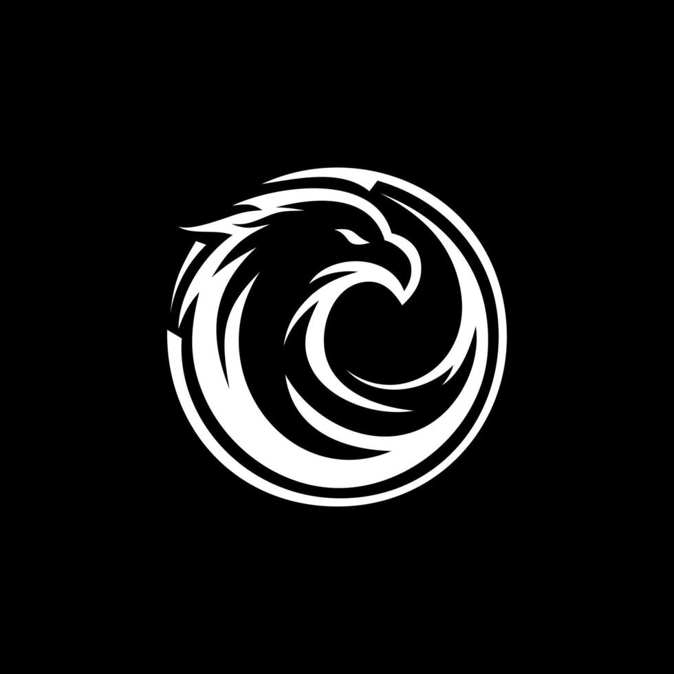 falcão. combinação de logotipo de ilustração de falcão que forma a letra o vetor