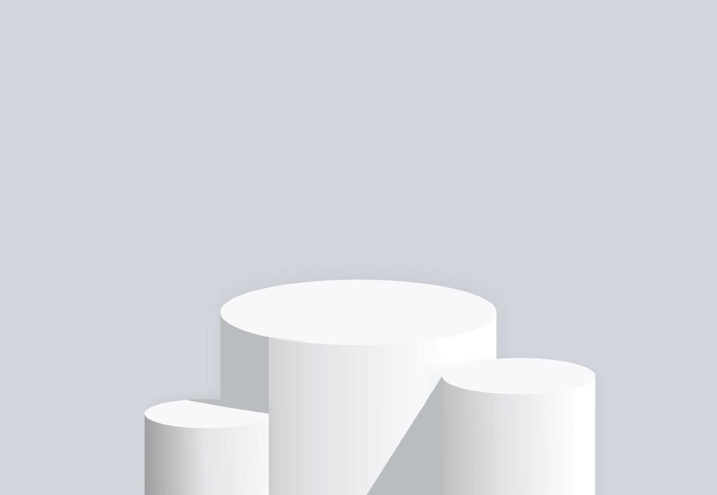 pódio realista 3d branco moderno para sua vitrine de produtos. ilustração vetorial. vetor