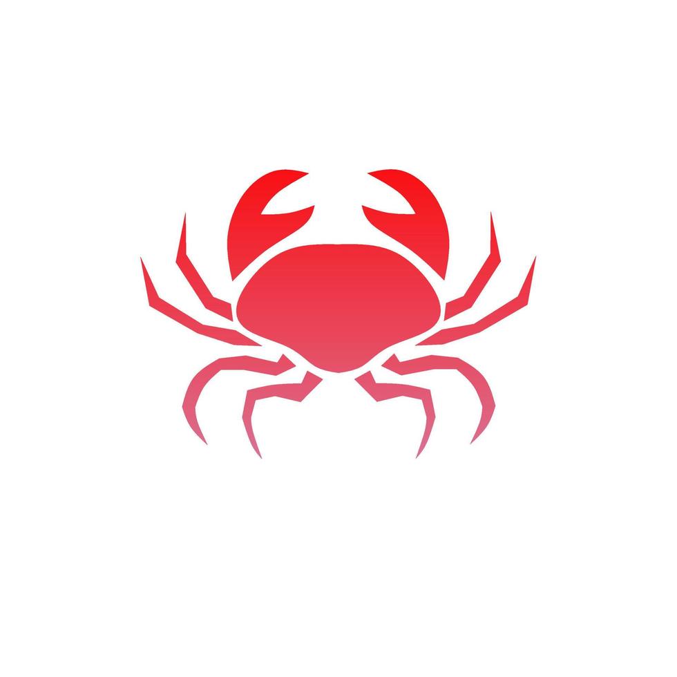 modelo de logotipo ícone caranguejos cor vermelha vetor