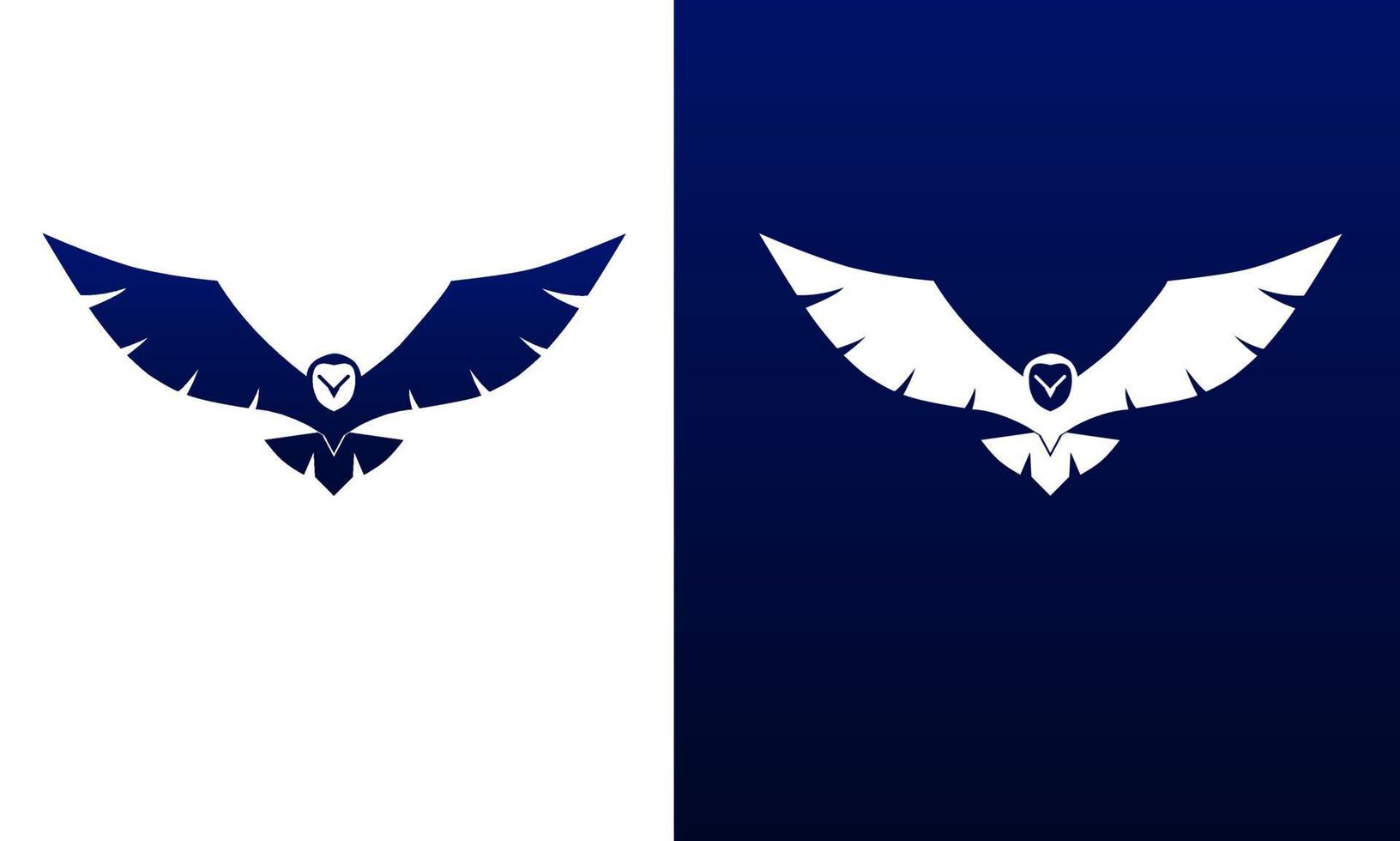 modelo logotipo ícone coruja com asas abertas vetor