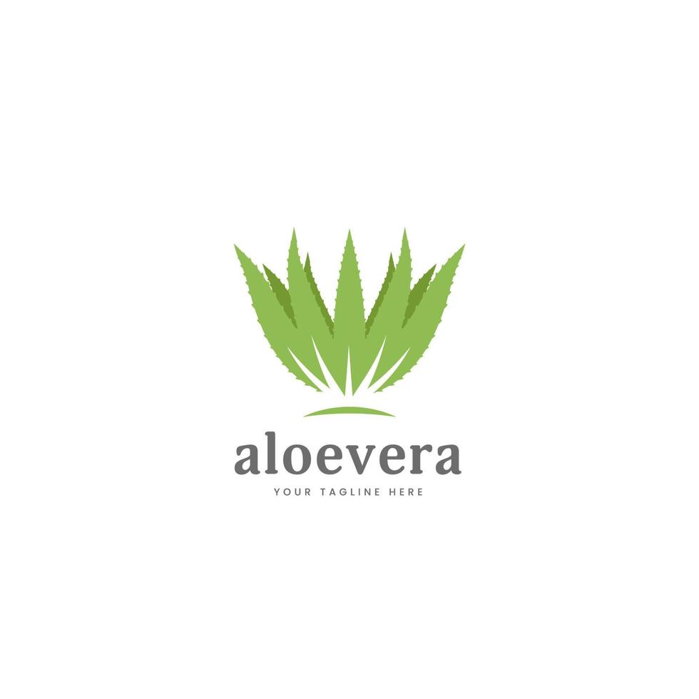 vetor de símbolo de ícone de logotipo de planta de aloevera simples