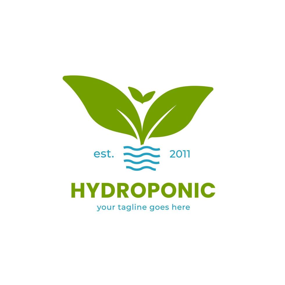 ícone de logotipo de fazenda hidropônica natural vetor