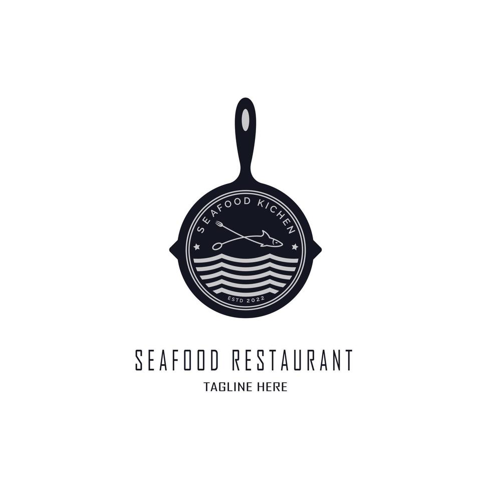 design de modelo de logotipo de restaurante de frutos do mar para marca ou empresa e outros vetor