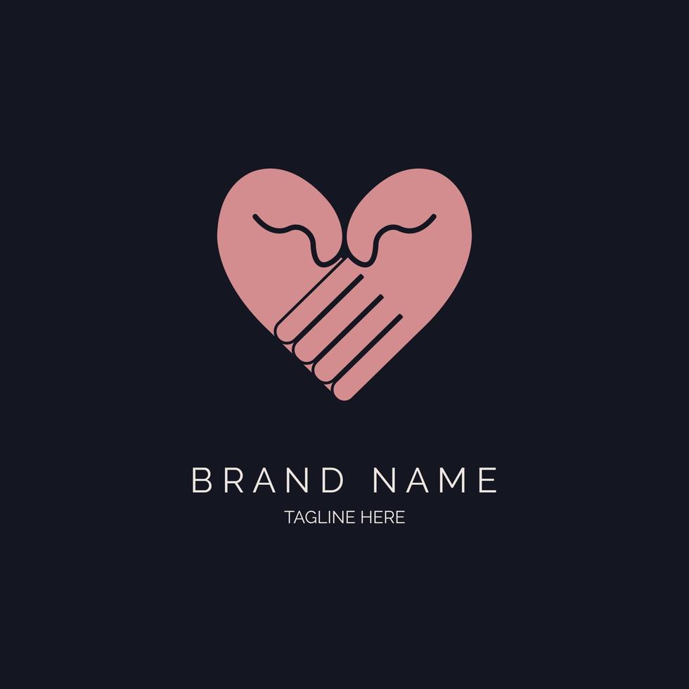 design de modelo de logotipo de amor de mão para marca ou empresa e outros vetor