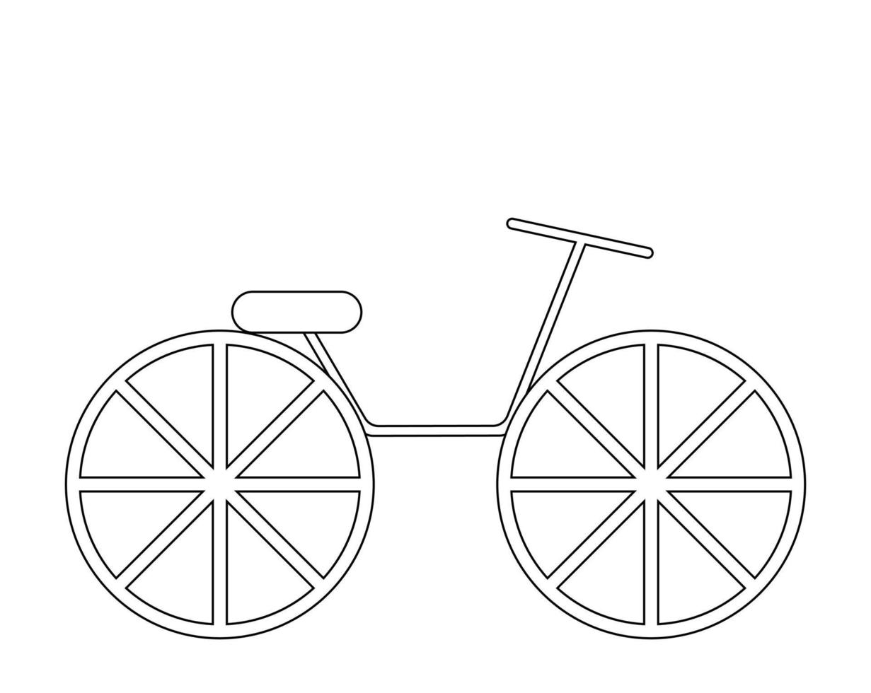 bicicleta de elemento único. desenhar ilustração em preto e branco vetor