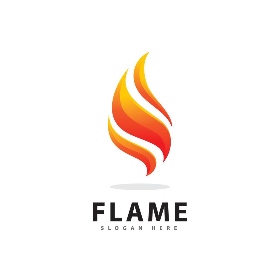 símbolo abstrato do logotipo da chama do fogo com cor gradiente vetor