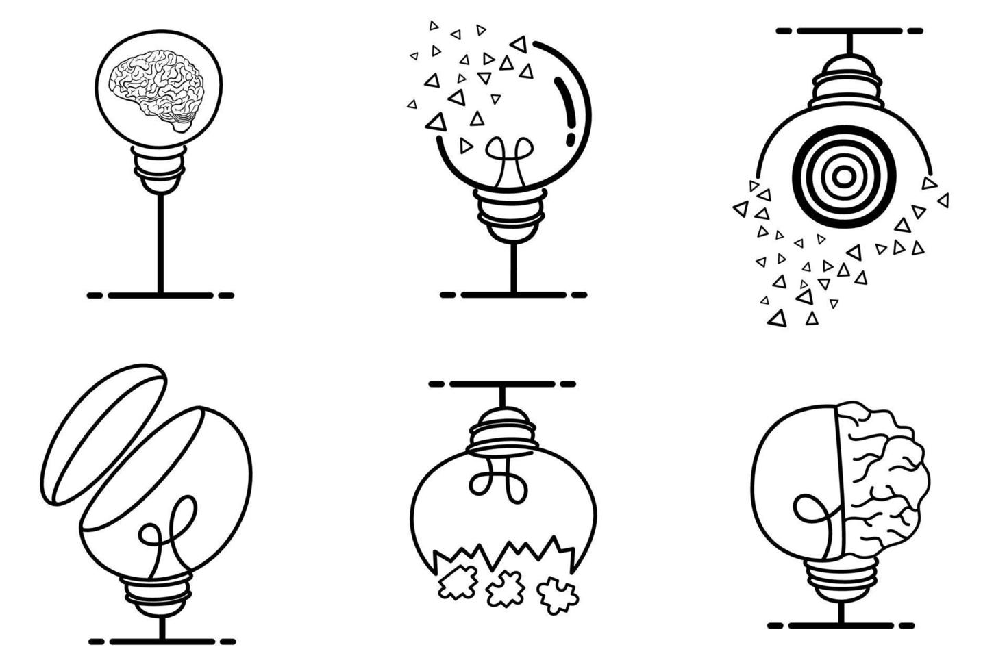 ícone de glifo de ilustração vetorial com uma ideia criativa feita por uma lâmpada vetor