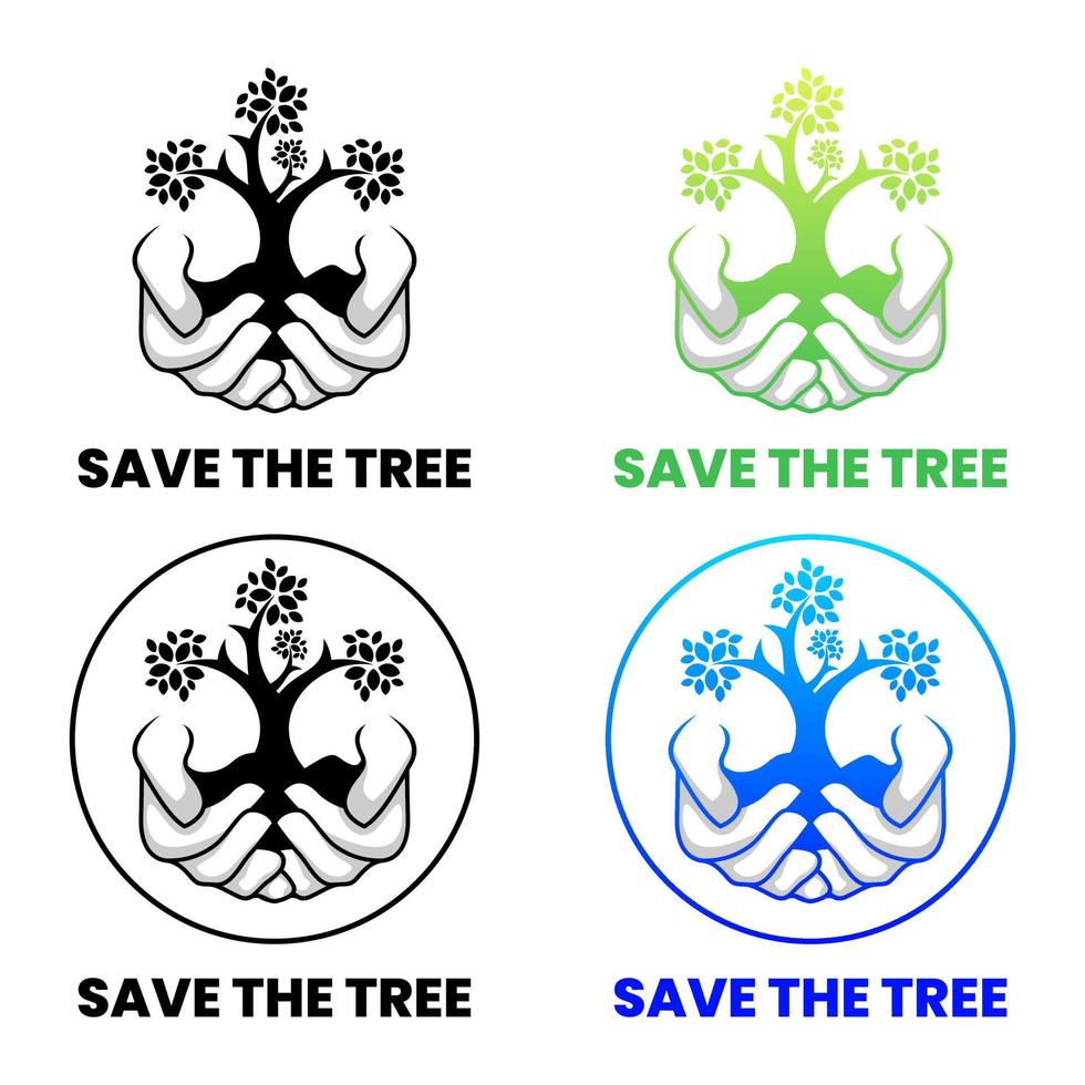 salve o modelo de design de logotipo de árvore vetor