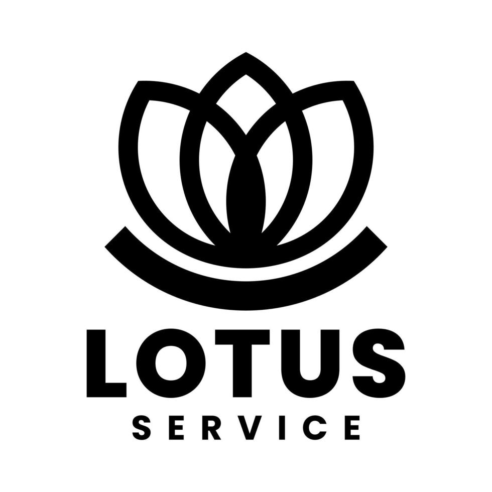 modelo de design de logotipo de serviços de lótus silhueta vetor