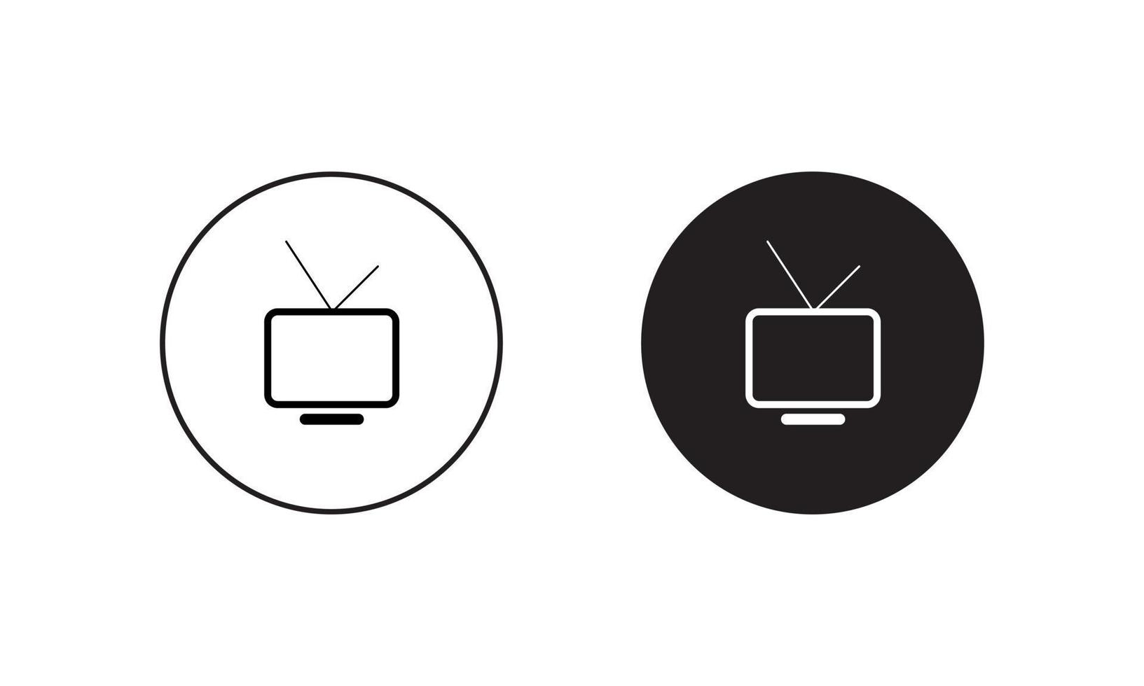 tv, vetor de ícone de televisão em forma de círculo