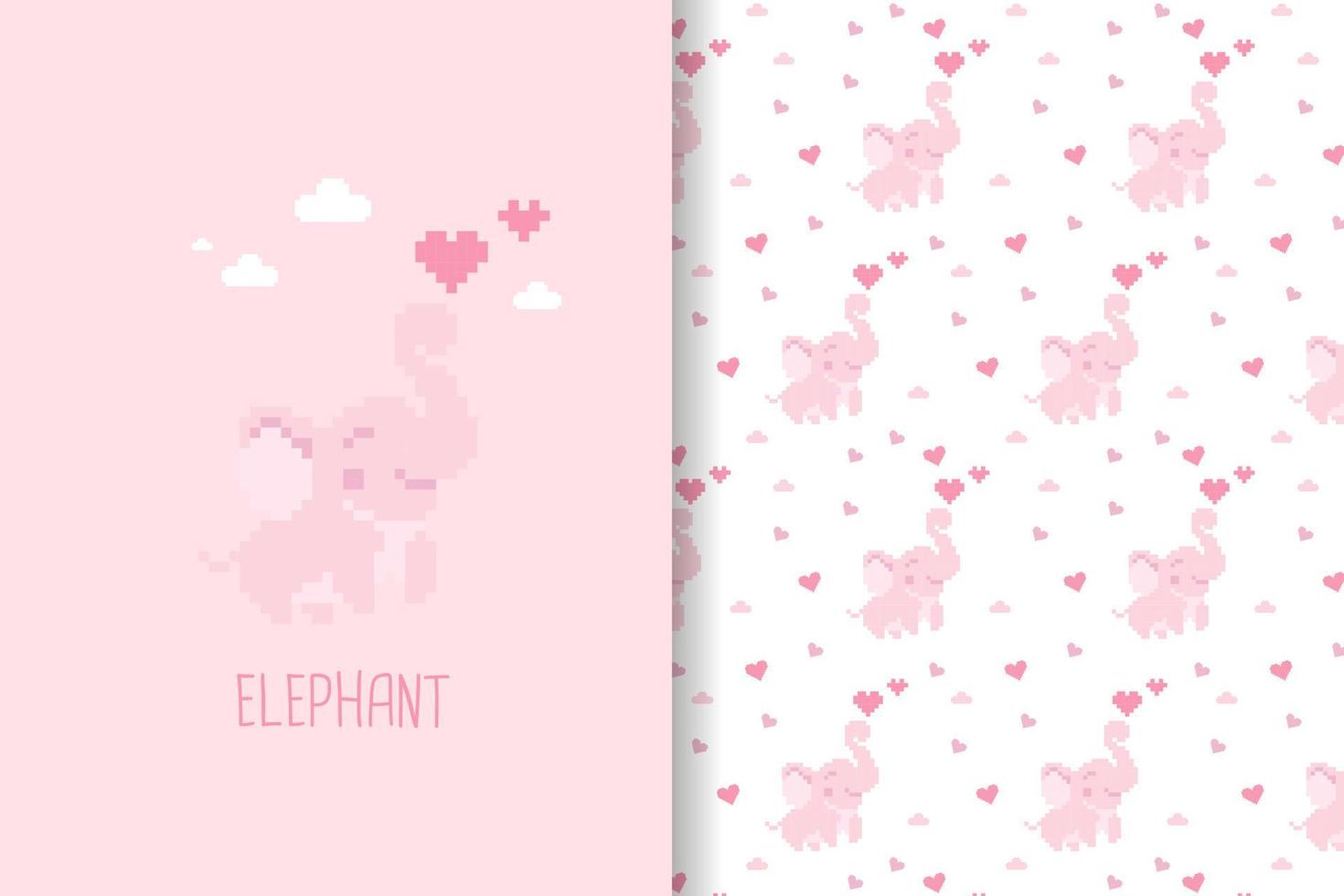 padrão de elefante com fundo rosa vetor