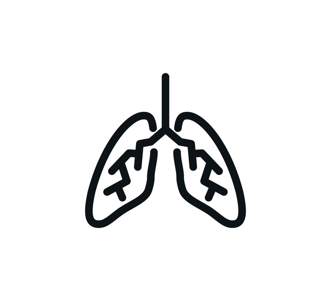 ilustração de design de logotipo de vetor de ícone de pulmão