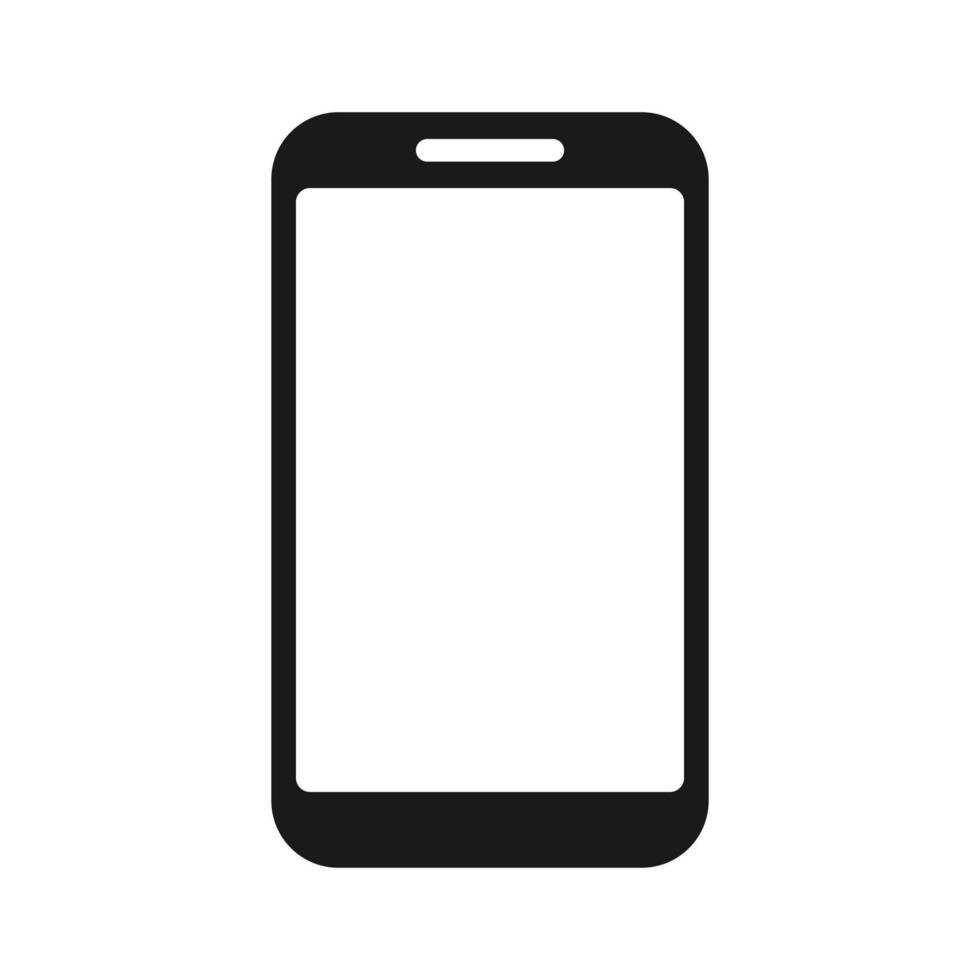 ícone de vetor preto de smartphone em fundo branco