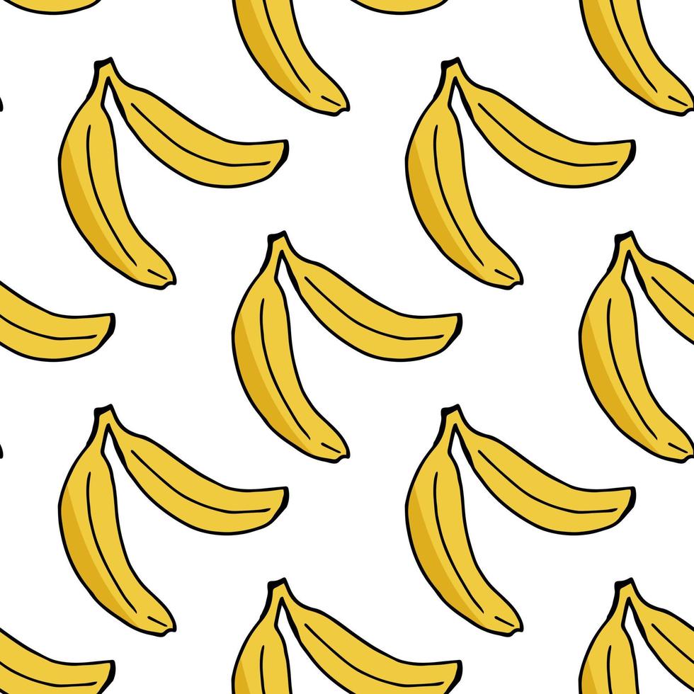 padrão perfeito com banana aconchegante no fundo branco vetor