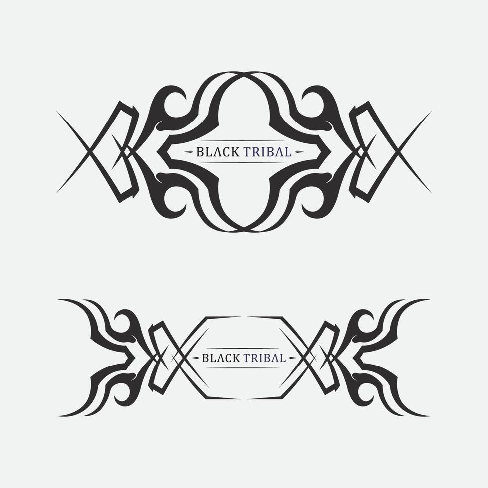 tribal, clássico, preto, étnico, ícone, tatuagem, vetorial, ilustração, logotipo, desenho vetor