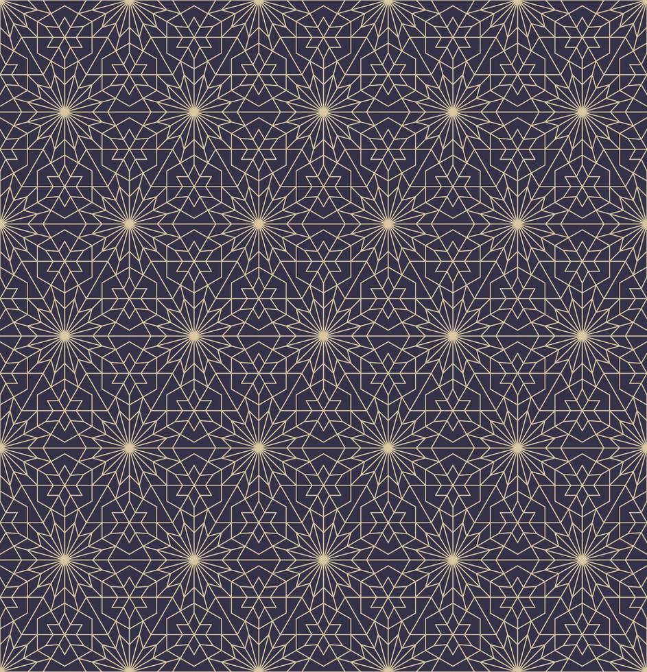 islâmica persa estrela hexágono forma geométrica grade sem costura padrão contemporâneo azul e amarelo ouro cor de fundo. uso para tecidos, têxteis, elementos de decoração de interiores. vetor