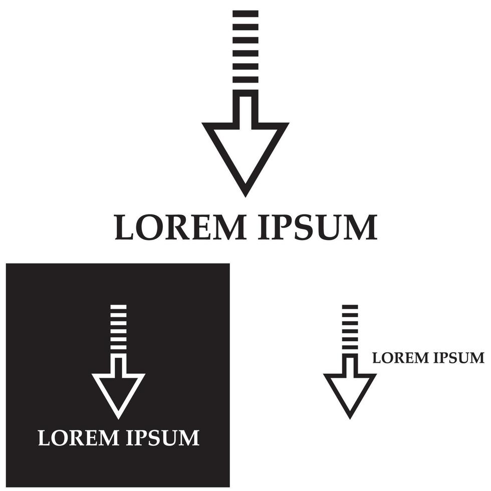 seta parte para baixo do fundo do logotipo do ícone vetorial vetor