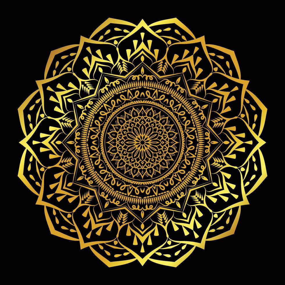 design de fundo de mandala islâmica com cor dourada de luxo vetor