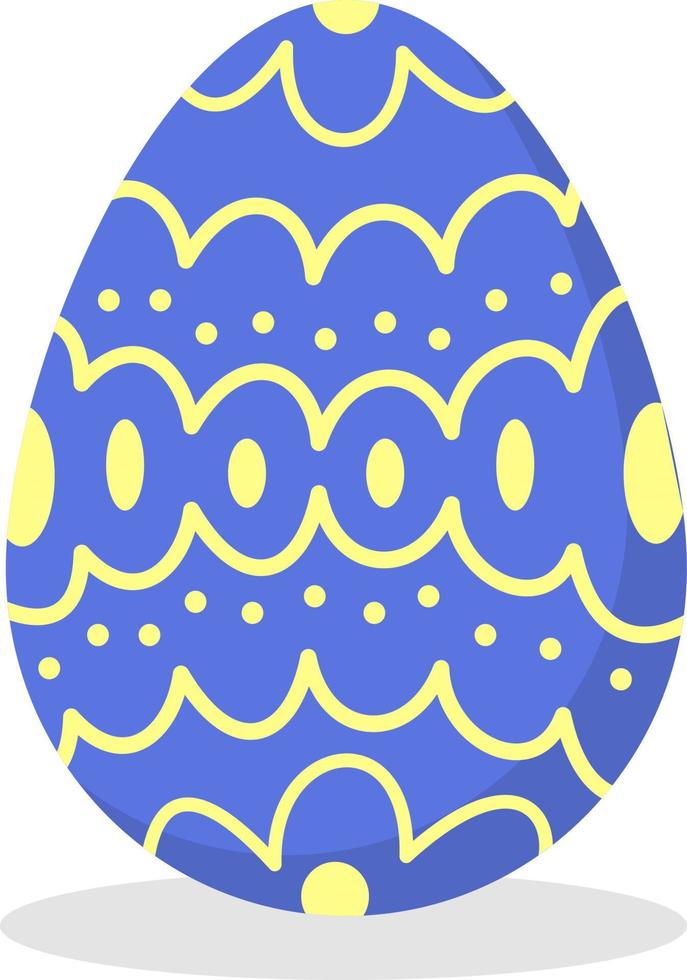 lindo ovo de páscoa azul. ilustração vetorial de ovos decorativos de páscoa para o feriado cristão da primavera. decoração tradicional de páscoa. vetor