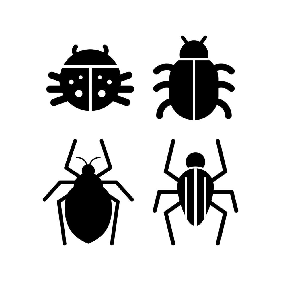 conjunto de ícones de bugs. vetor de inseto isolado adequado para recursos gráficos, elementos antivírus, logotipos, ícone de malware