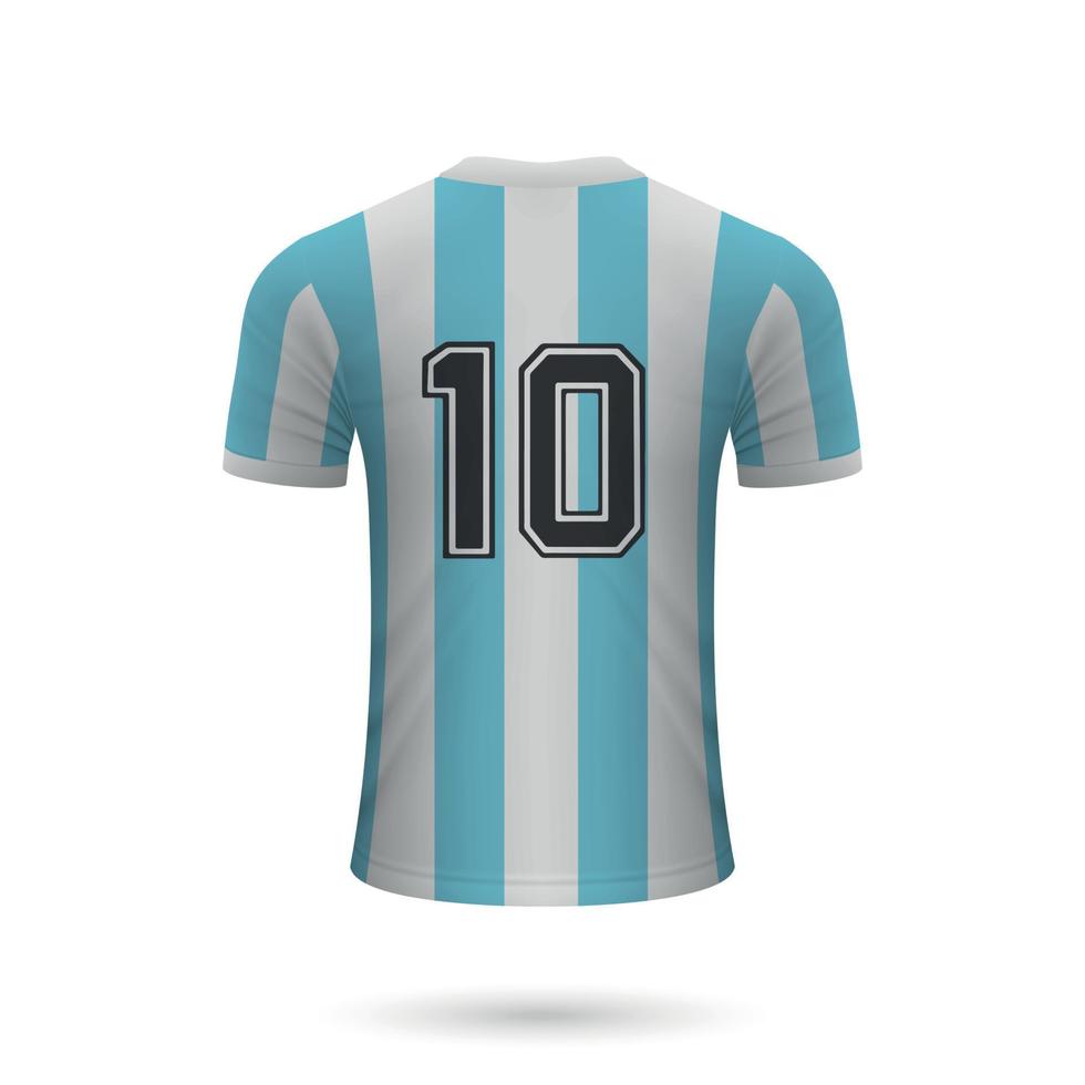 camisa de futebol realista argentina com número 10, para seu projeto vetor