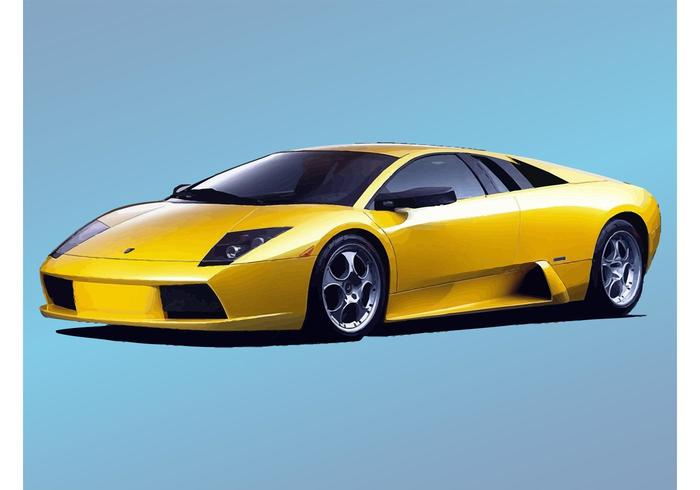 Lamborghini amarelo vetor