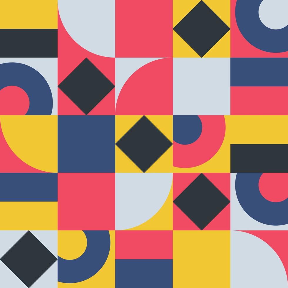 padrão de vetor abstrato geométrico moderno com formas simples e paleta colorida. uma composição de textura para design de papel de parede, branding, convites, cartazes, estilo têxtil e ilustrações