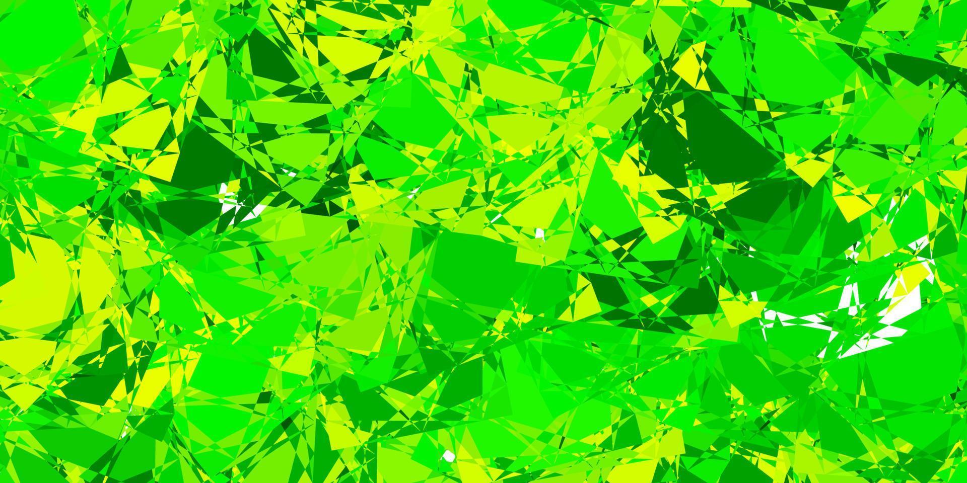 de fundo vector verde e amarelo claro com triângulos.