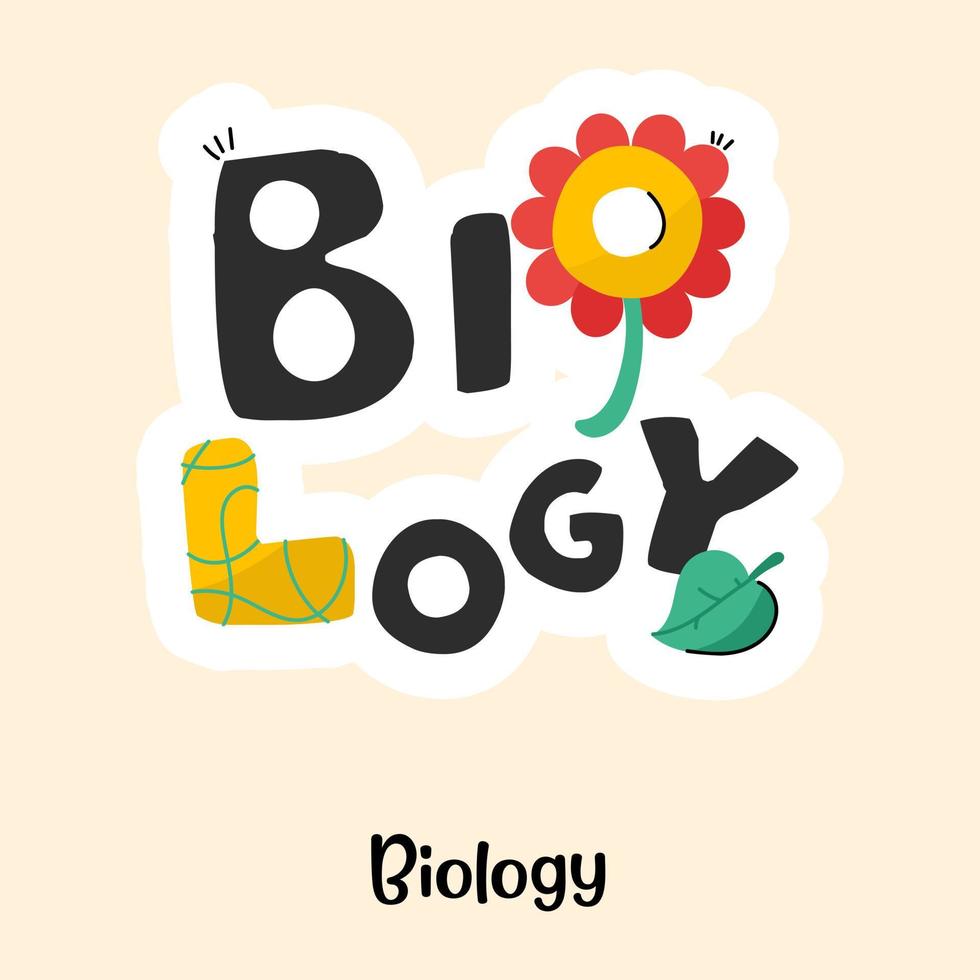 um adesivo plano de biologia com facilidade editável vetor