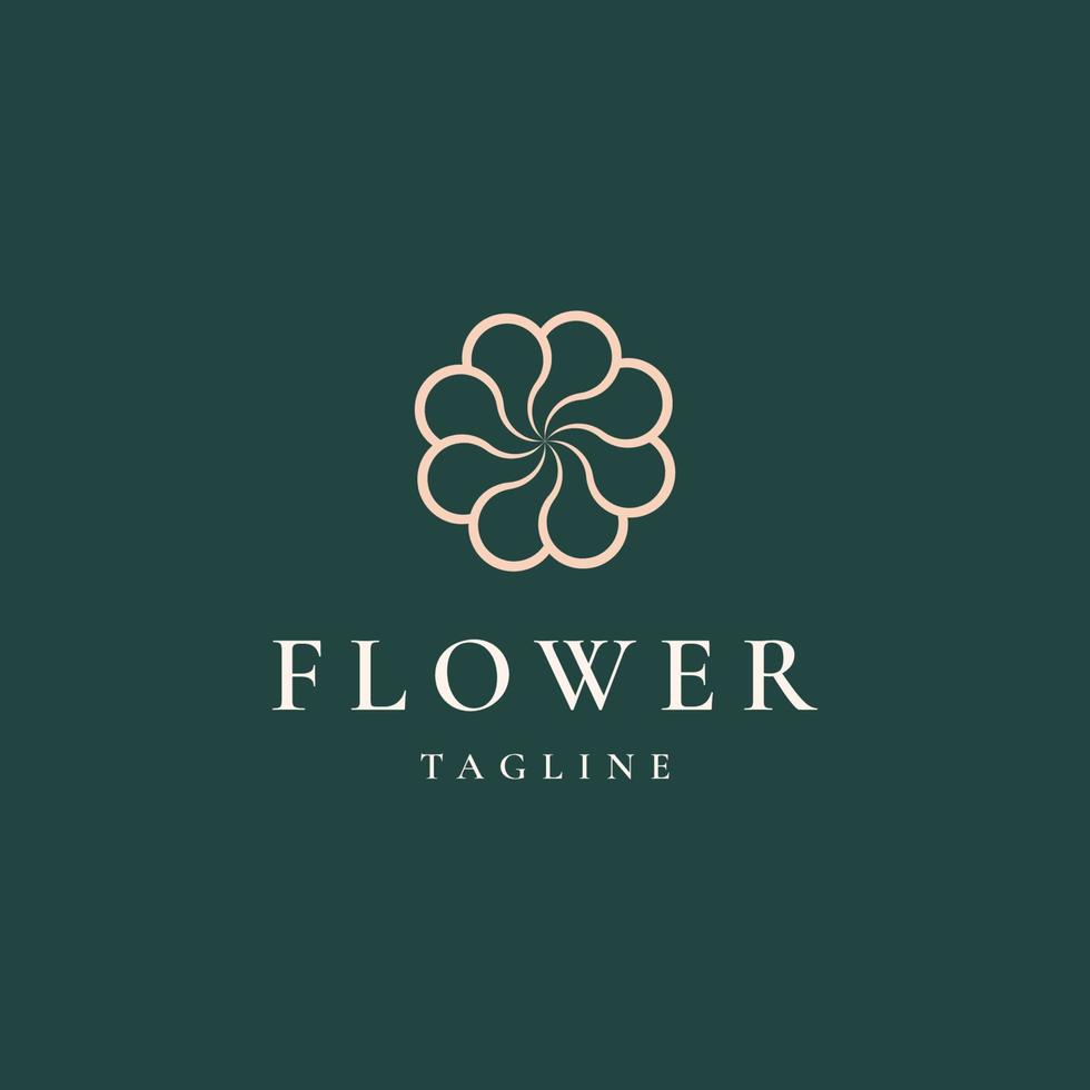 design de logotipo de lótus de contorno, design de logotipo moderno de lótus de flor vetor