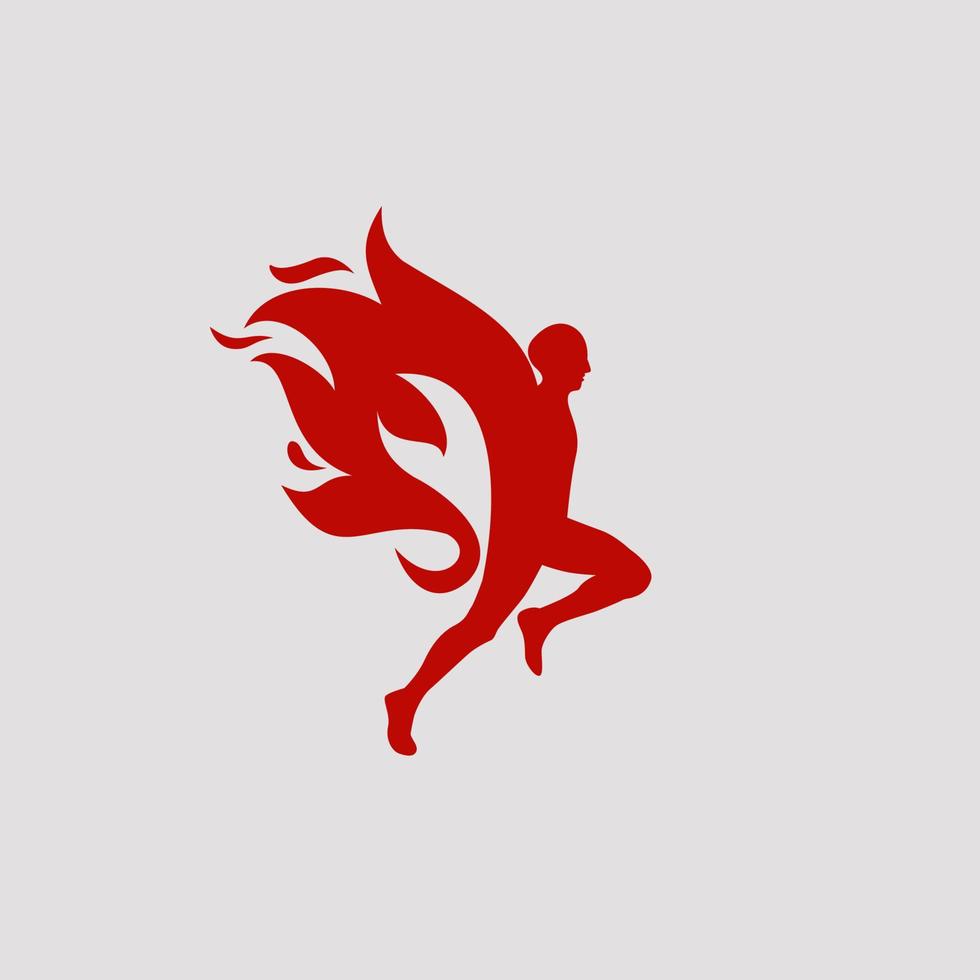 logotipo de fogo de pessoas vetor