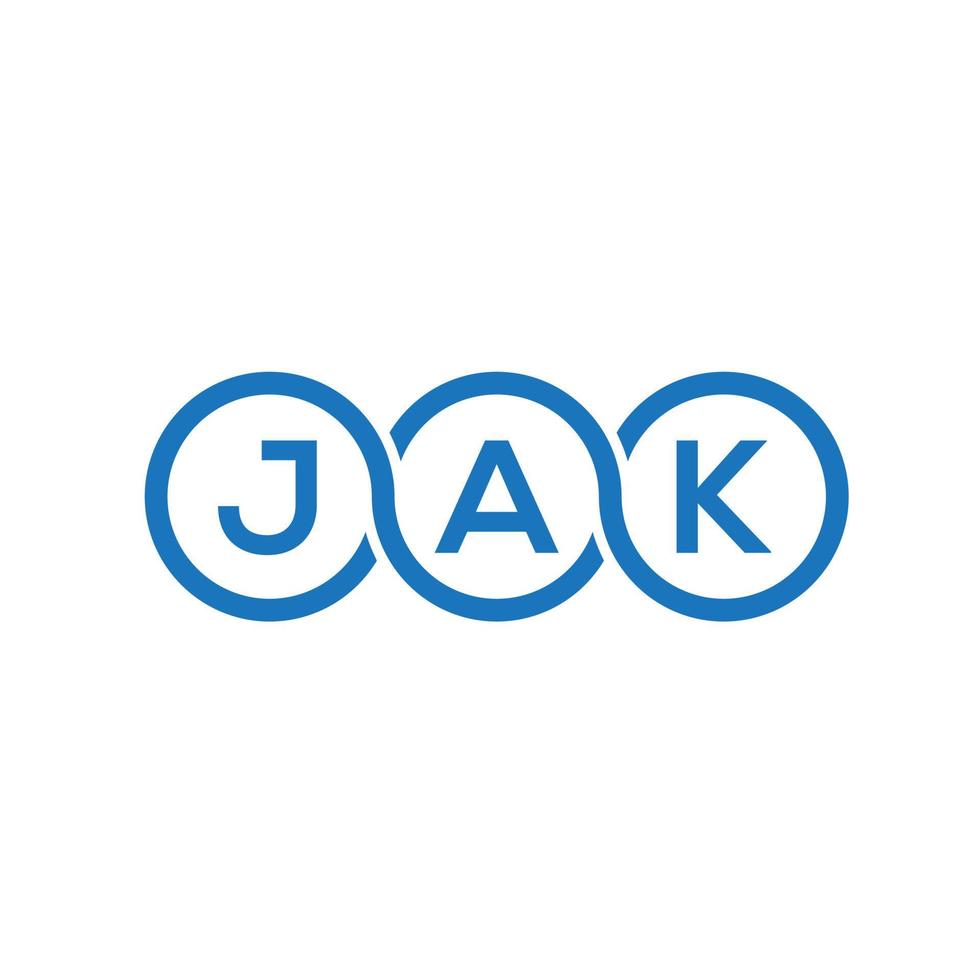 design de logotipo de carta jak em fundo branco. conceito de logotipo de carta de iniciais criativas jak. desenho de letra jak. vetor