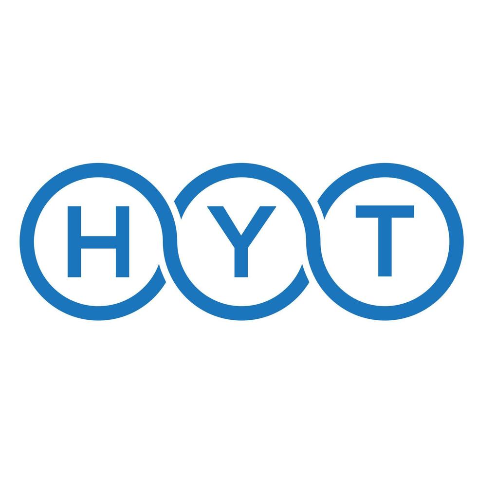 hyt design de logotipo de carta em fundo branco. conceito de logotipo de letra de iniciais criativas hyt. hyt design de letras. vetor