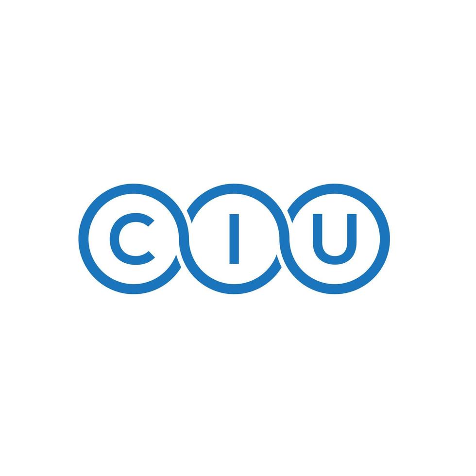 design de logotipo de carta ciu em fundo branco. ciu conceito de logotipo de letra de iniciais criativas. design de letras ciu. vetor