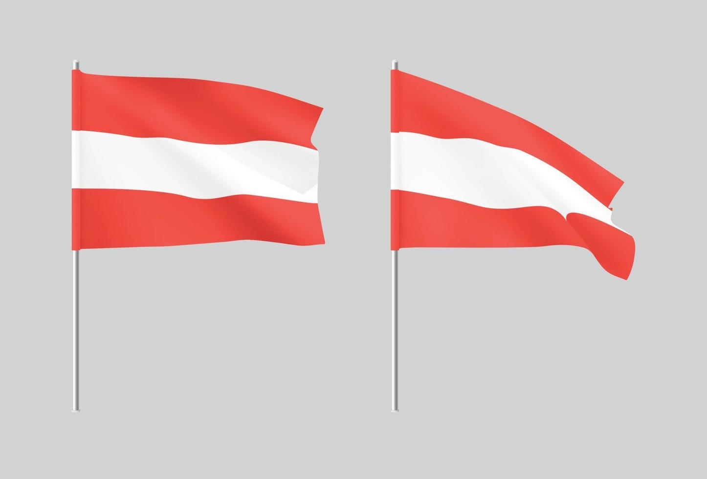 bandeiras da Áustria. conjunto de bandeiras realistas nacionais áustria. vetor