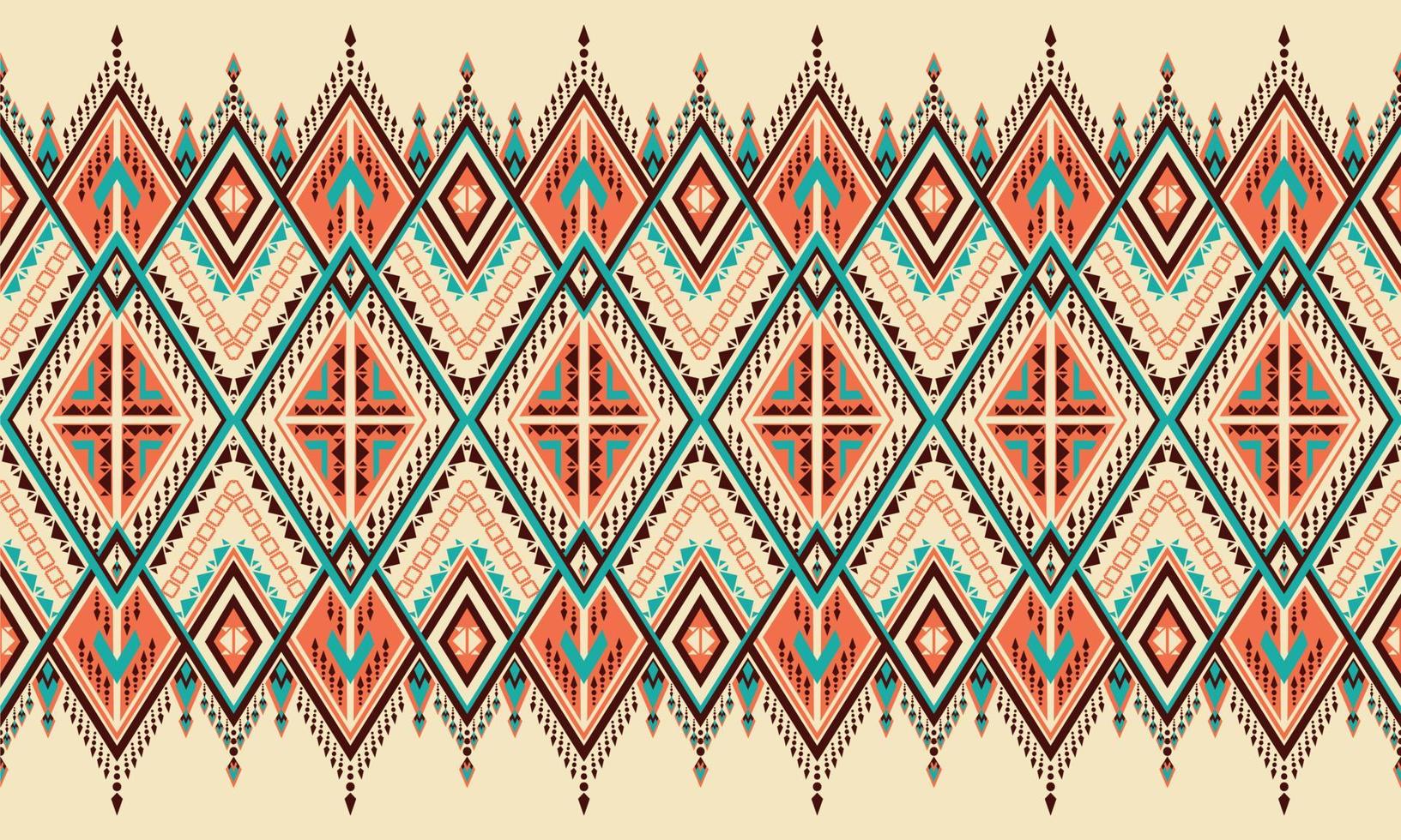 abstrato étnico ikat chevron de fundo. , tapete, papel de parede, roupas, embrulho, batik, tecido, ilustração vetorial. Estilo bordado. vetor