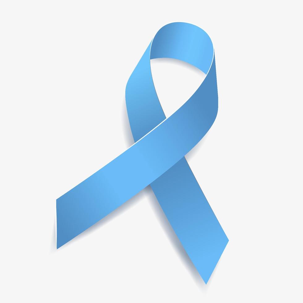 consciência de fita azul clara. saúde do homem, câncer de próstata. isolado no fundo branco. ilustração vetorial. vetor
