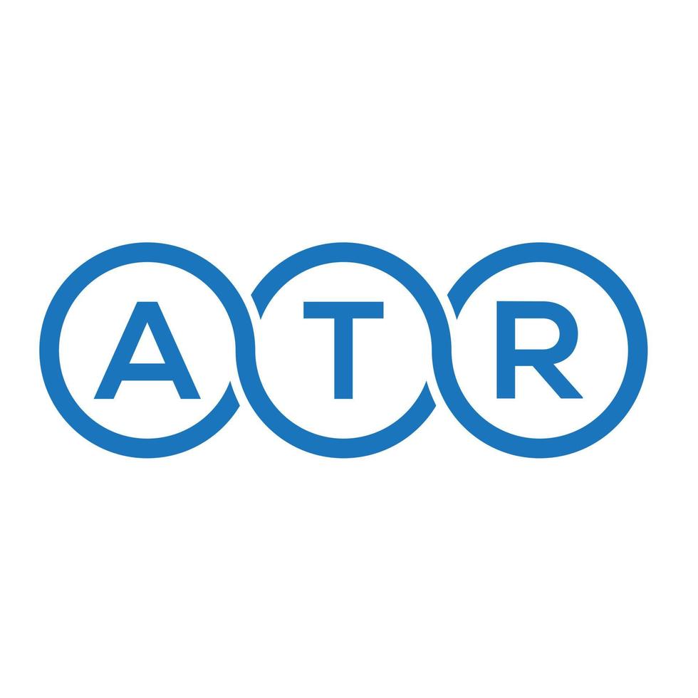 design de logotipo de carta atr em fundo branco. conceito de logotipo de letra de iniciais criativas atr. design de letra atr. vetor