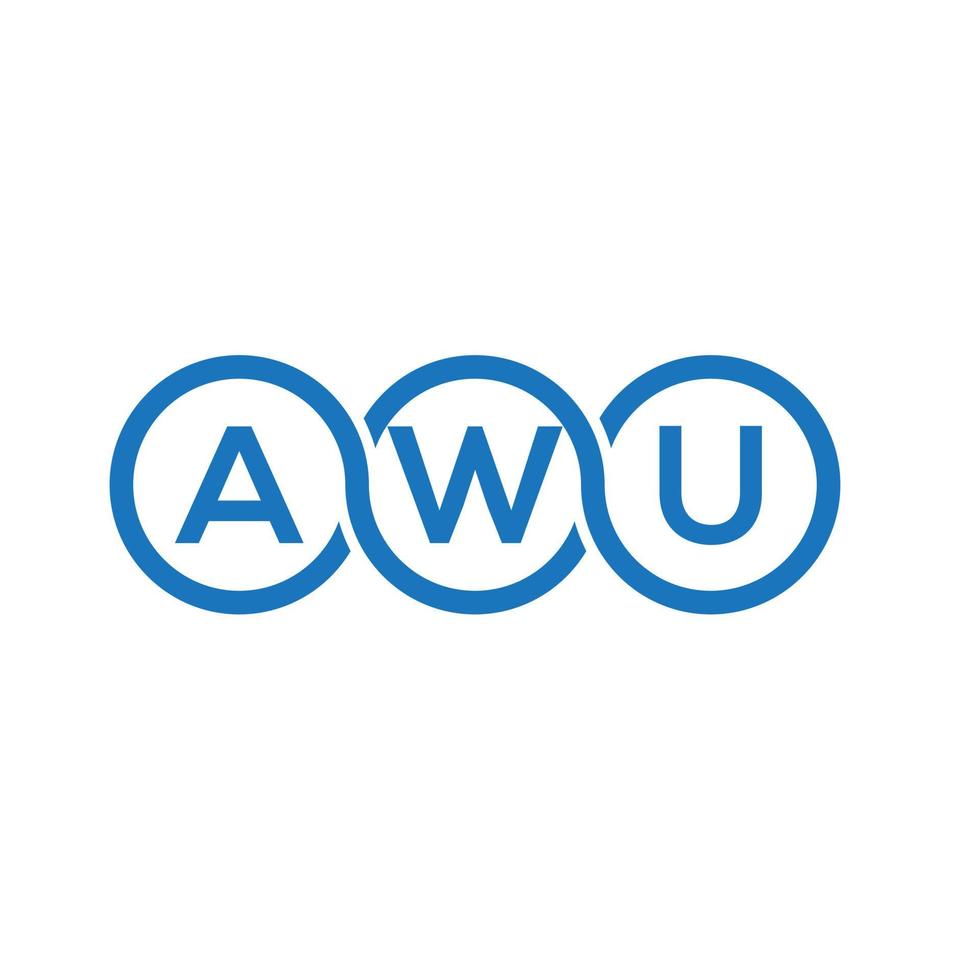 design de logotipo de carta awu em fundo branco. awu conceito de logotipo de letra de iniciais criativas. desenho de letra awu. vetor