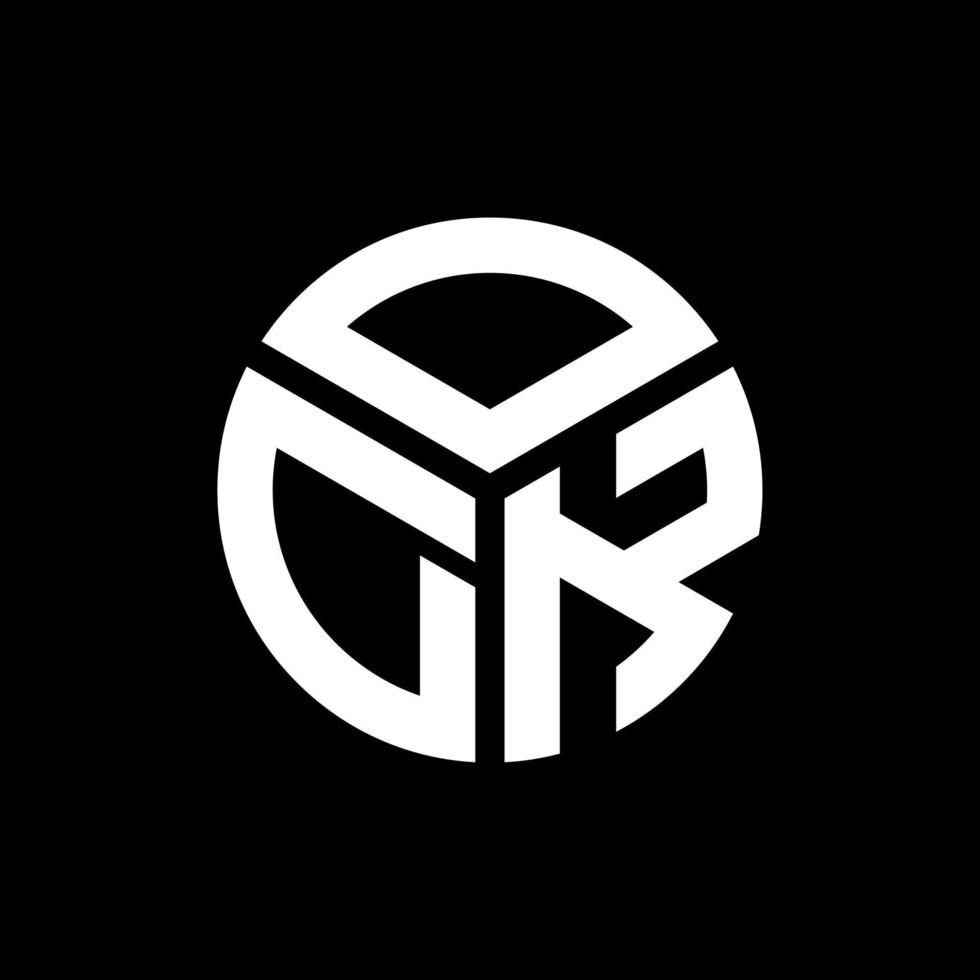 design de logotipo de carta odk em fundo preto. conceito de logotipo de carta de iniciais criativas odk. odk design de letras. vetor