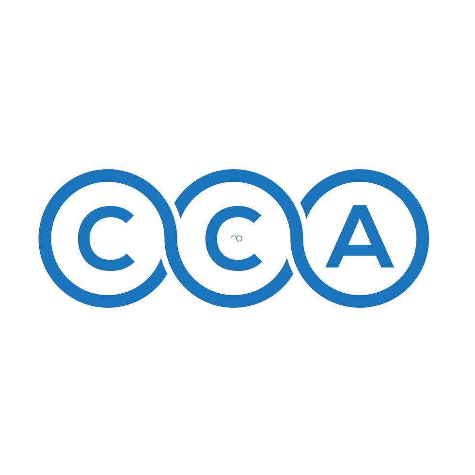 cca carta logotipo design em fundo branco. cca conceito de logotipo de letra de iniciais criativas. design de letra cca. vetor