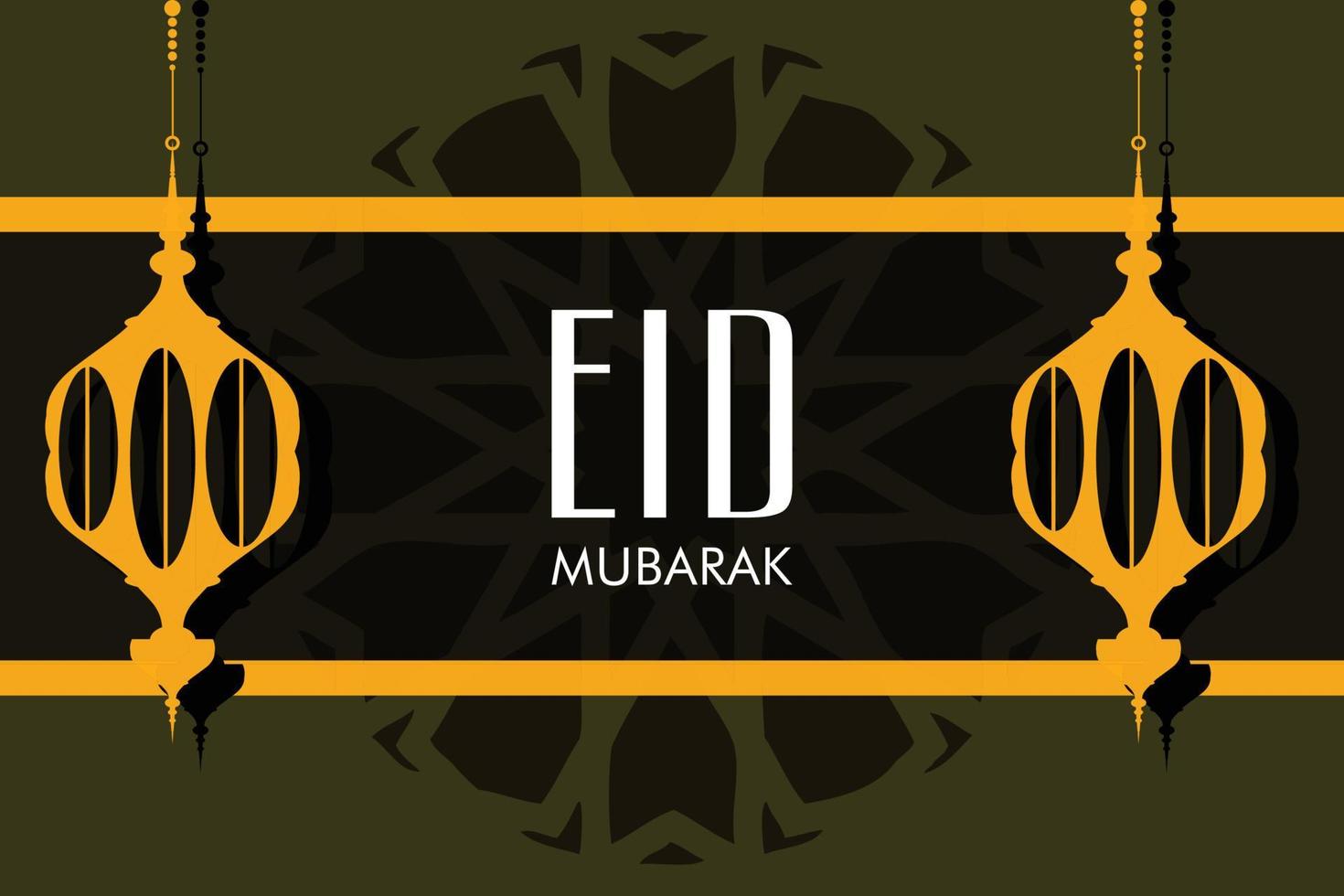 banner de ilustração vetorial eid mubarak e postagem de mídia social vetor