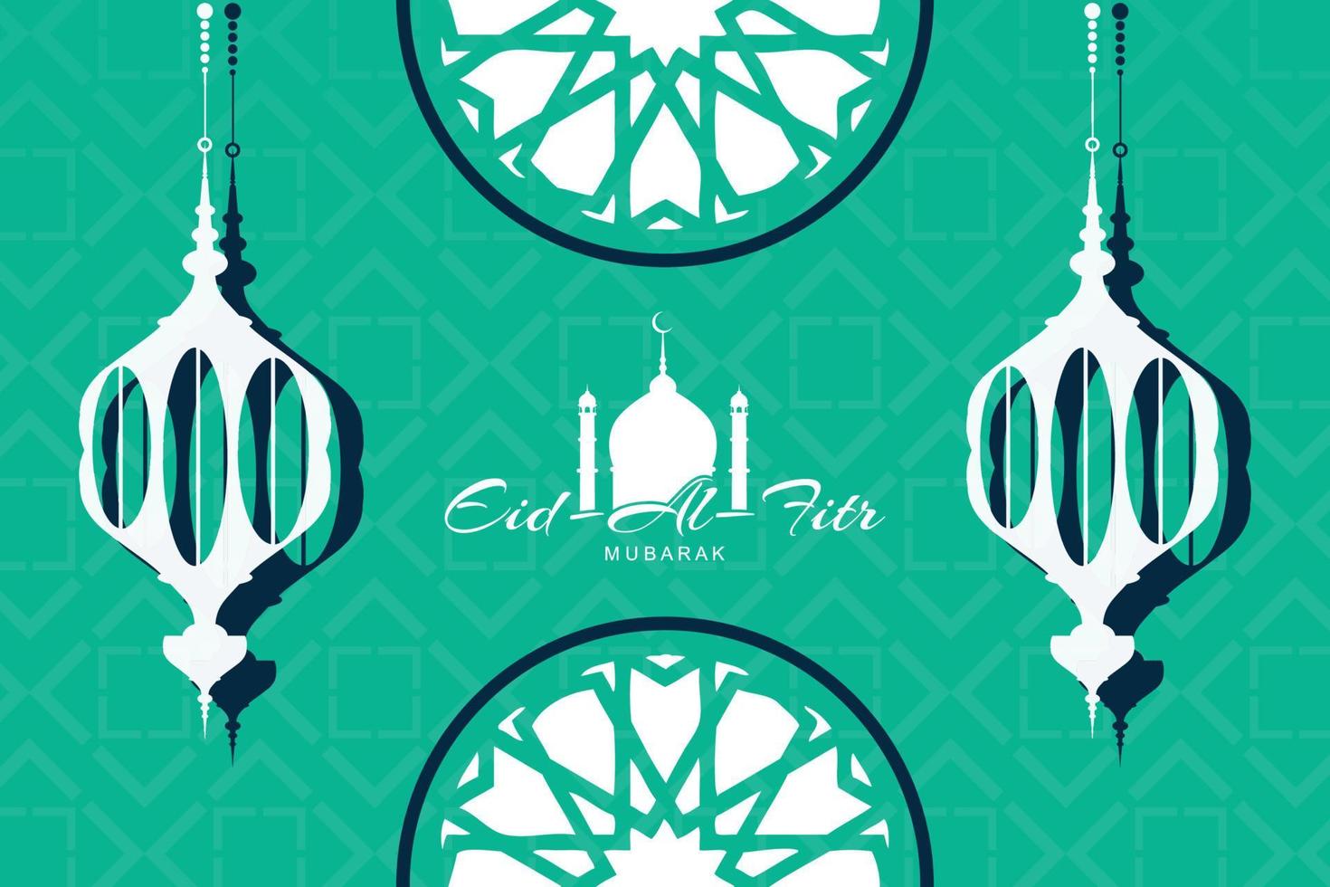 banner de ilustração vetorial eid mubarak e postagem de mídia social vetor