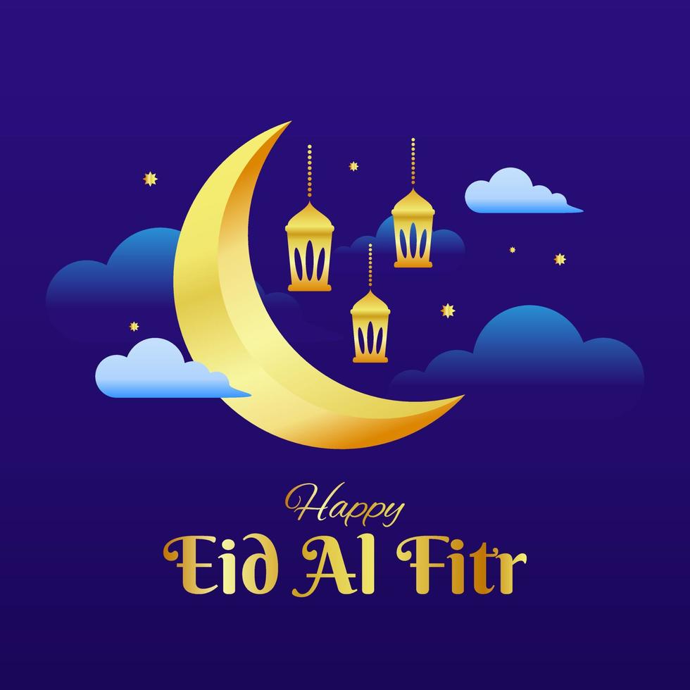 feliz vetor de ilustração eid al fitr para celebrar o eid al fitr