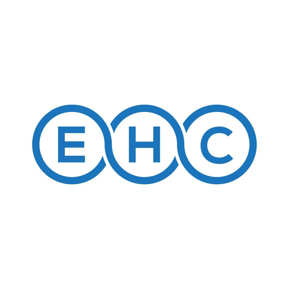 ehc carta logotipo design em preto background.ehc iniciais criativas carta logotipo concept.ehc vetor carta design.