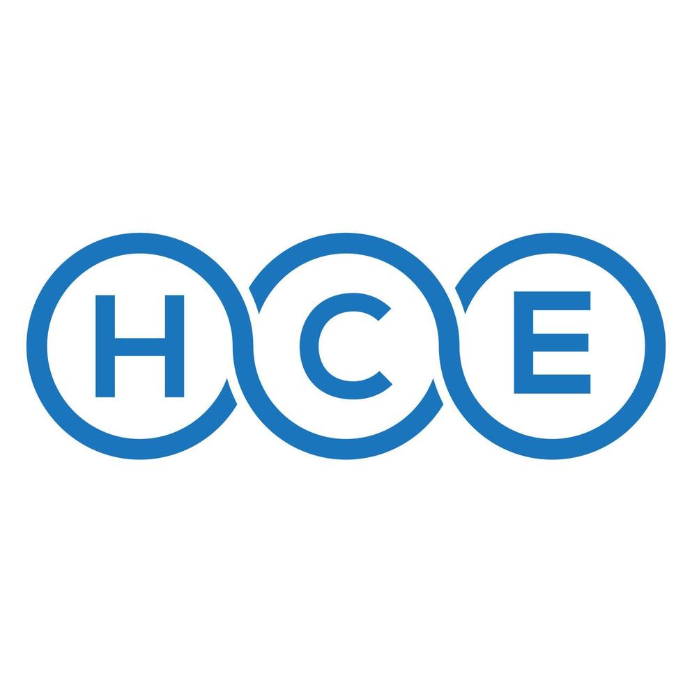 design de logotipo de carta hce em fundo branco. conceito de logotipo de letra de iniciais criativas hce. design de letra hce. vetor