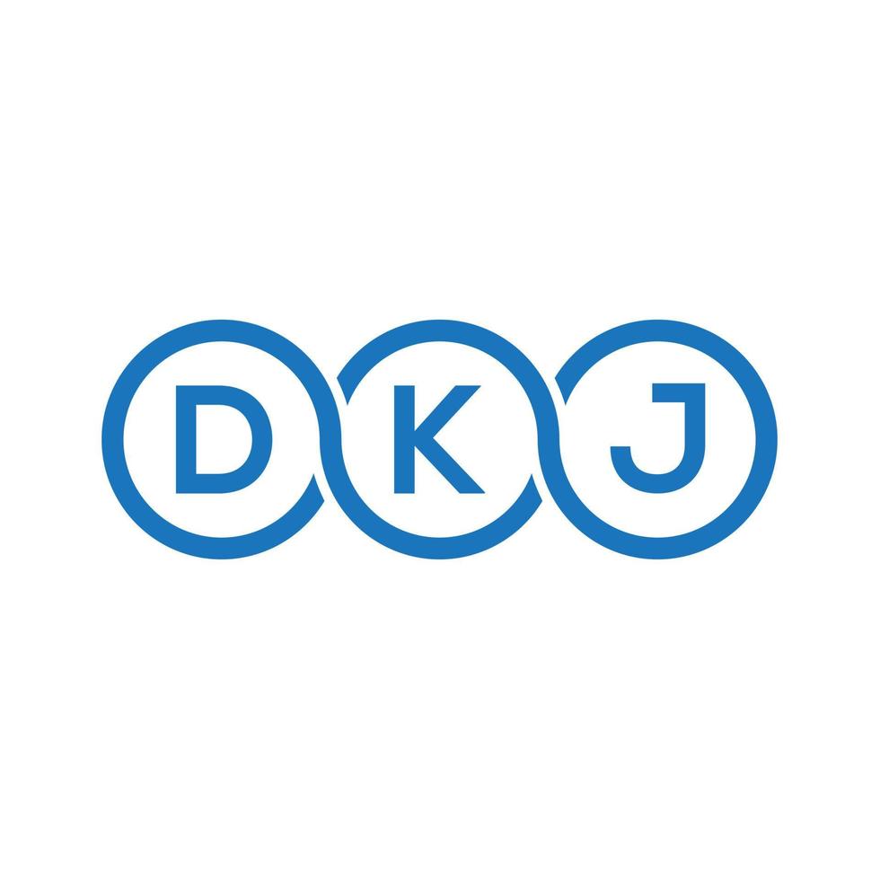 design de logotipo de letra dkj em preto background.dkj iniciais criativas carta logotipo concept.dkj design de carta de vetor. vetor