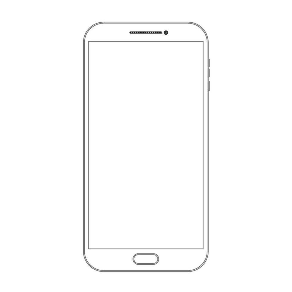 smartphone de desenho de contorno. design de estilo de linha fina elegante vetor
