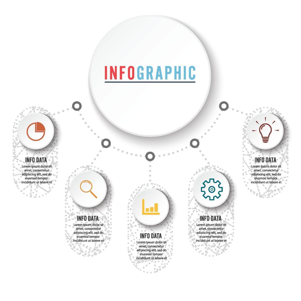 modelo de opções de número de infográficos abstratos. ilustração vetorial. pode ser usado para layout de fluxo de trabalho, diagrama, opções de etapas de negócios, banner, web design. vetor