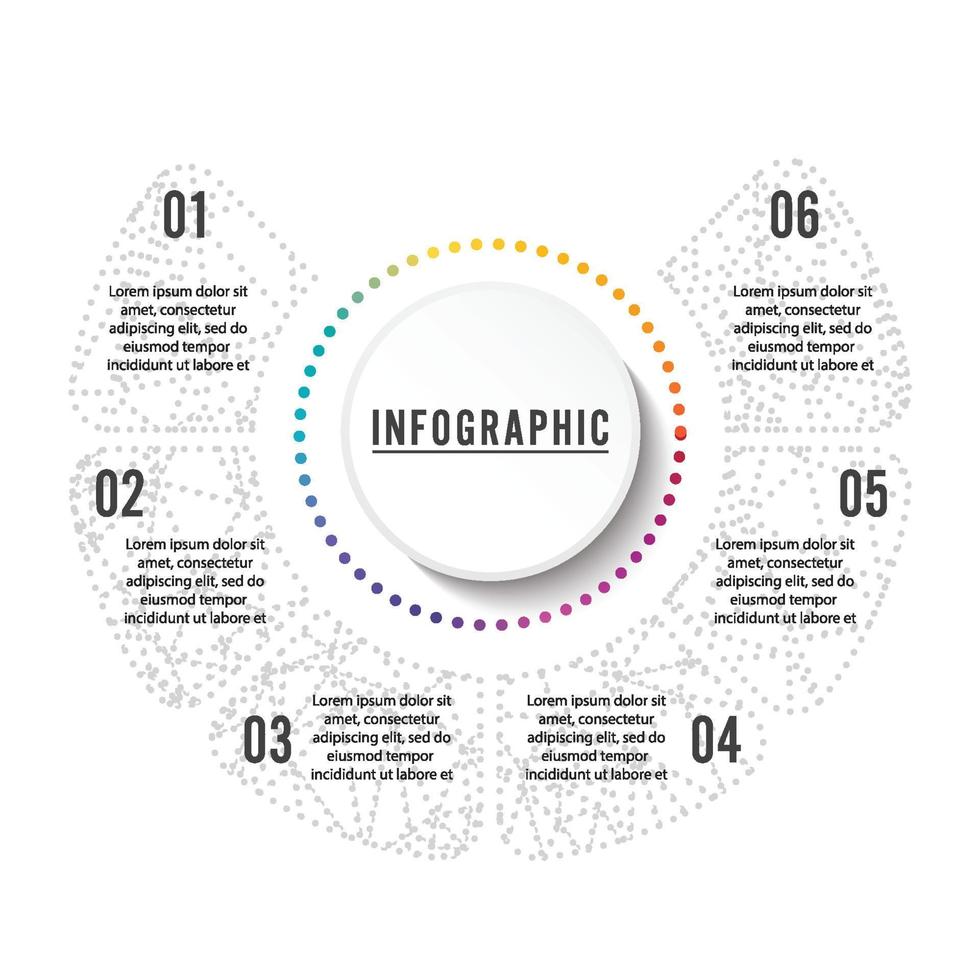 ilustração vetorial infográficos 6 opções. modelo de folheto, negócios, web design vetor